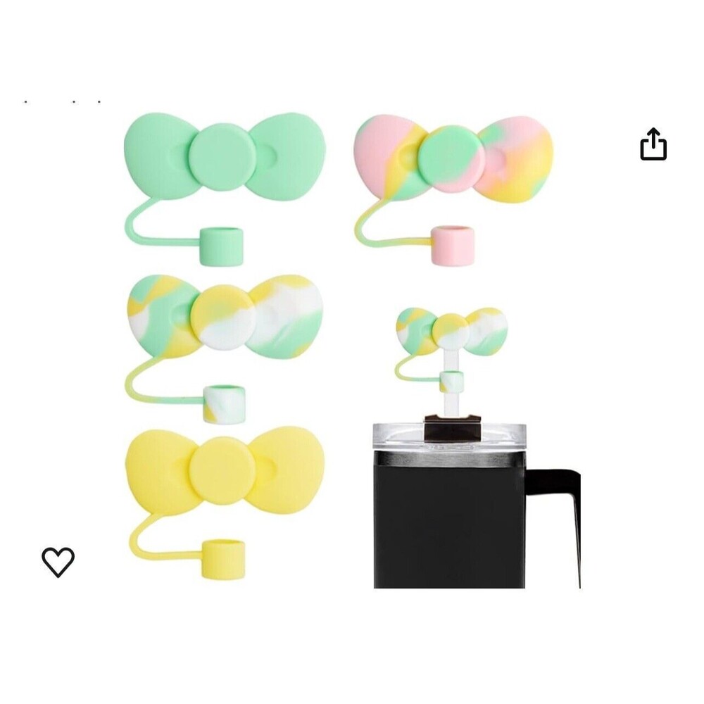 Pack Of 15x Lovely Bow Straw Covers Cap Toppers Compatible!with 30&40oz Tumbler